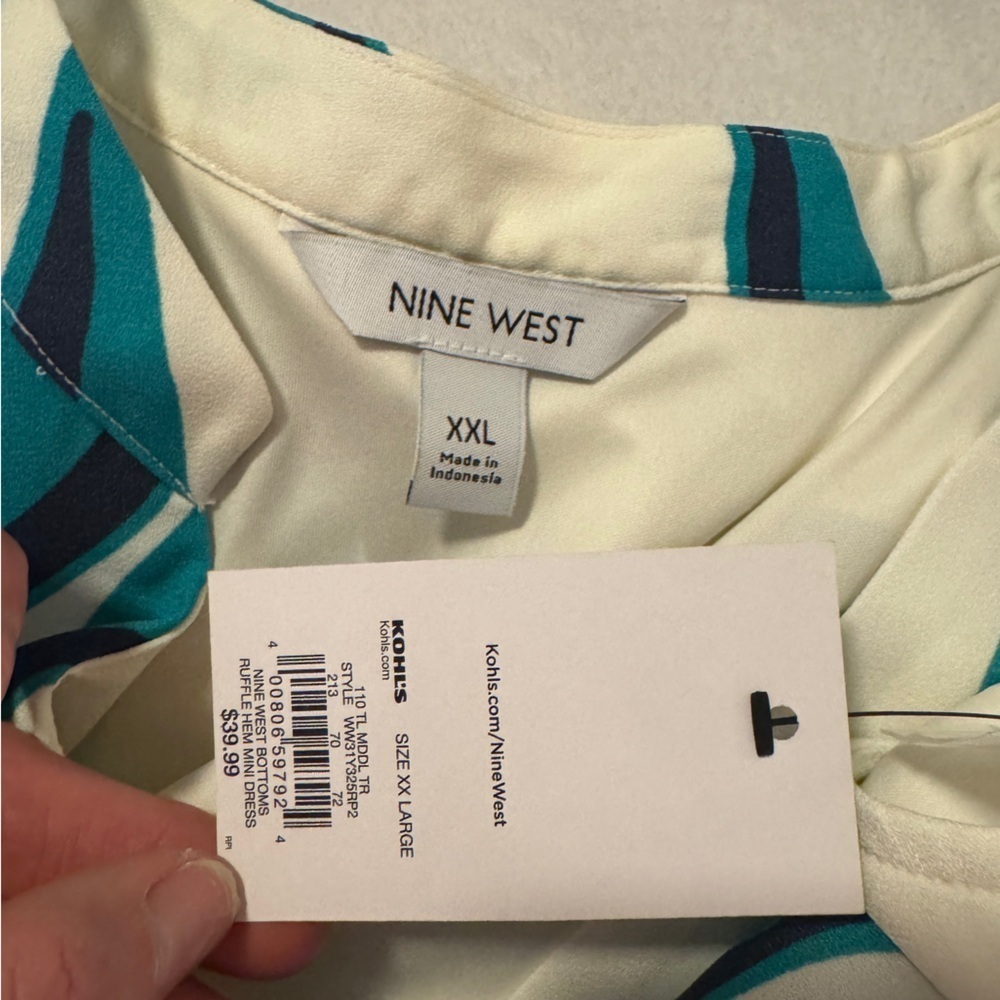 Nine West NWT Sleeveless Leaf Print Dress - Picture 3 of 6